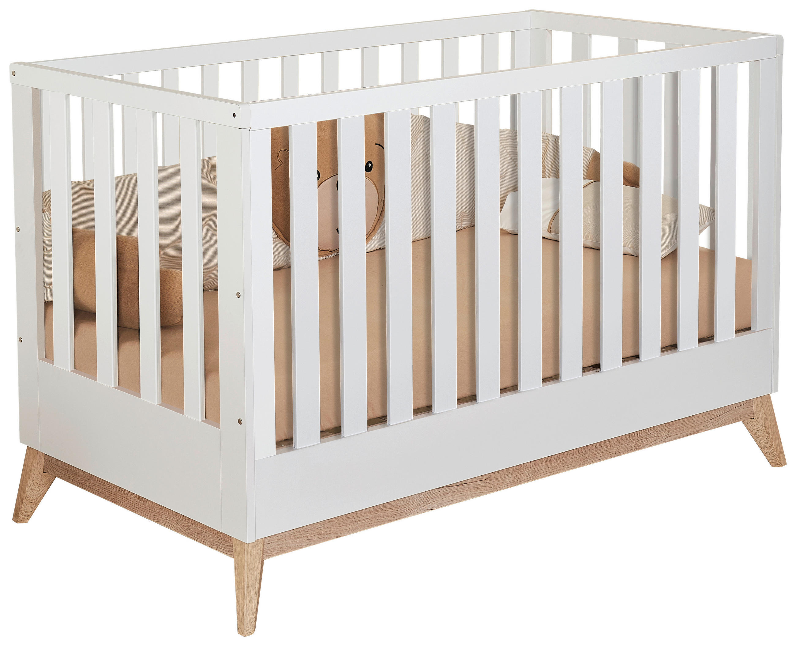 GITTERBETT VIGGO 144/76/94 cm  - Eichefarben/Weiß, Basics, Holzwerkstoff (144/76/94cm) - Jimmylee