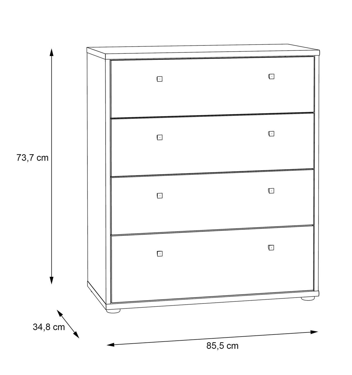 KOMMODE  in Dunkelbraun, Graubraun  - Dunkelbraun/Graubraun, Design, Holzwerkstoff/Kunststoff (73,7/85,5cm)