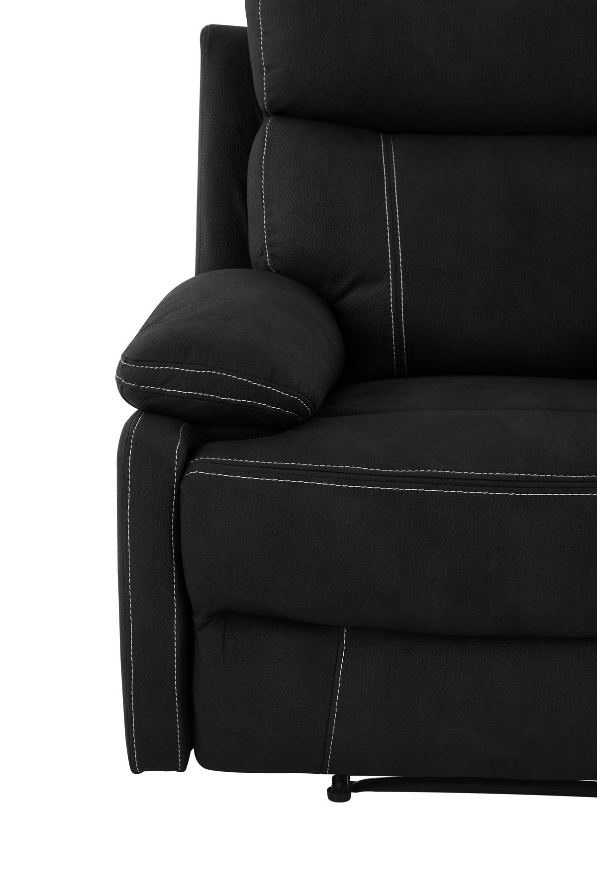 RELAXSESSEL Mikrofaser    - Schwarz, KONVENTIONELL, Textil/Metall (98,5/103/96cm) - Livetastic