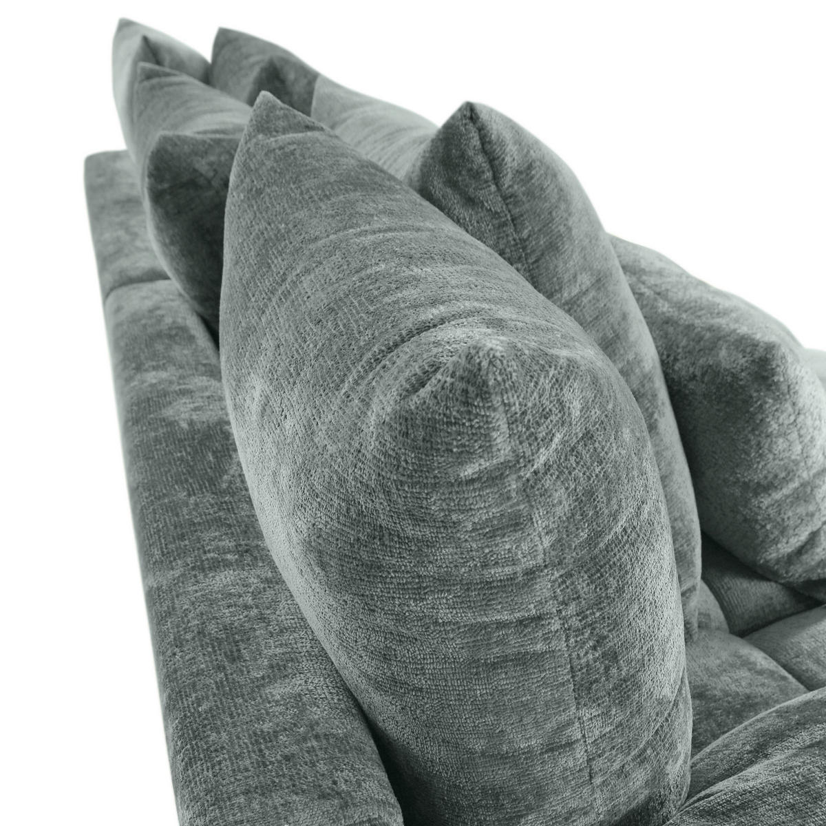 BIG SOFFA i chenille mintgrå  - mintgrå/svart, Design, textil/plast (265/67/130cm) - home24