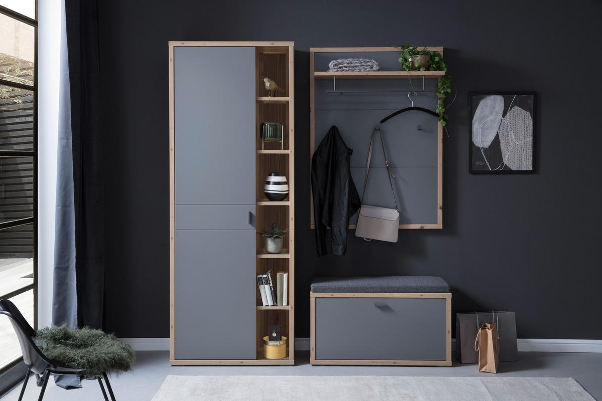 WANDSPIEGEL 76/86/5 cm    - Eichefarben, Design, Glas/Holzwerkstoff (76/86/5cm) - Xora