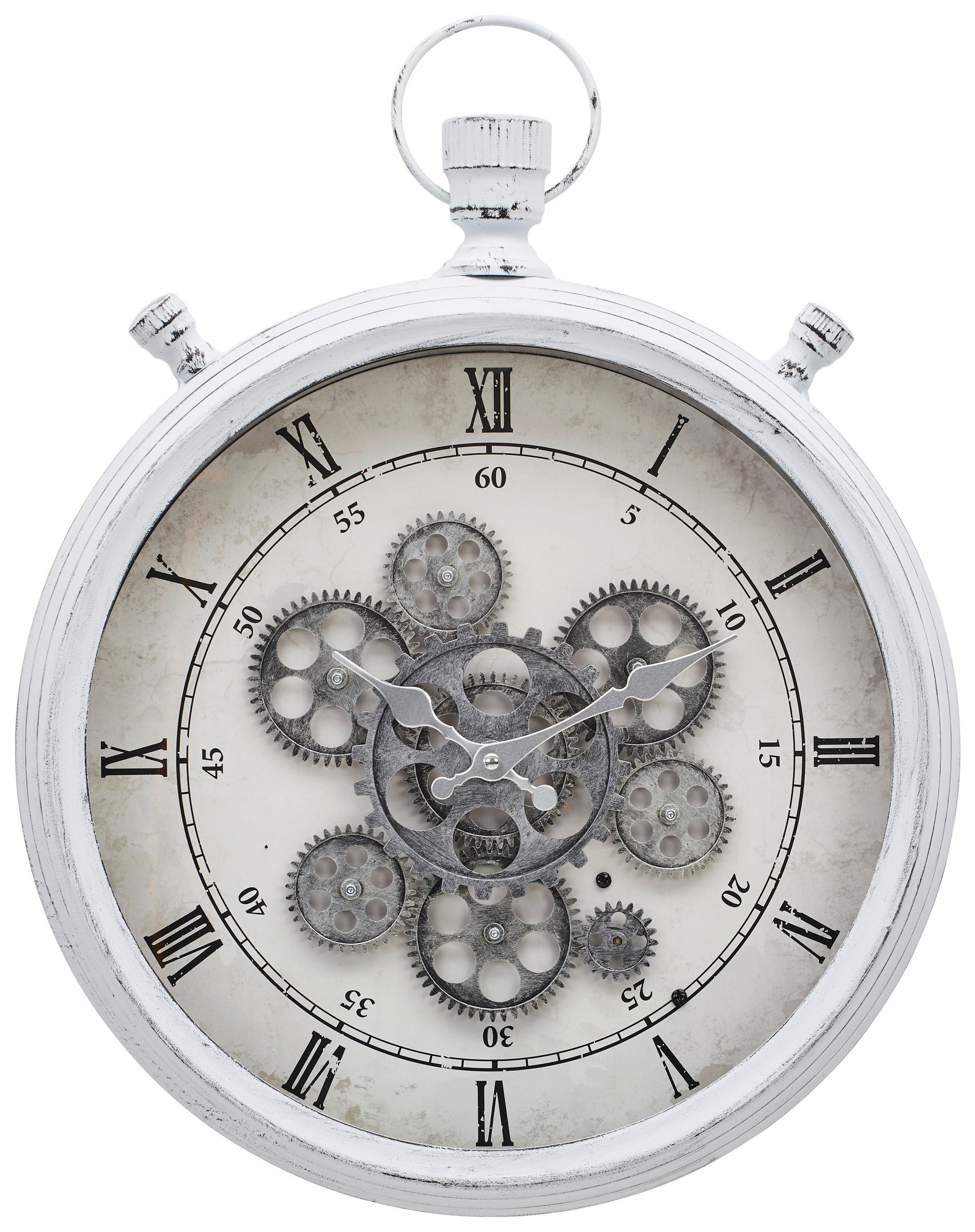 WANDUHR Grau, Schwarz, Weiß 40/52/6,8 cm  - Schwarz/Weiß, LIFESTYLE, Glas/Kunststoff (40/52/6,8cm) - Landscape