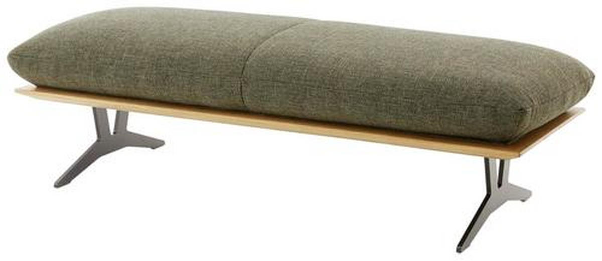 DLHÁ TABURETKA, drevo, textil, 150/43/60 cm - čierna/zelená, Design, kov/drevo (150/43/60cm) - Dieter Knoll