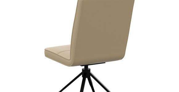 STUHL  Lederauswahl  Echtleder  - Beige, Design, Leder/Metall (45/96/58cm) - Moderano