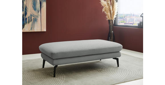 ECKSOFA  in Chenille, Flachgewebe Grau  284/180 cm  - Schwarz/Grau, Design, Textil/Metall (284/180cm) - Dieter Knoll