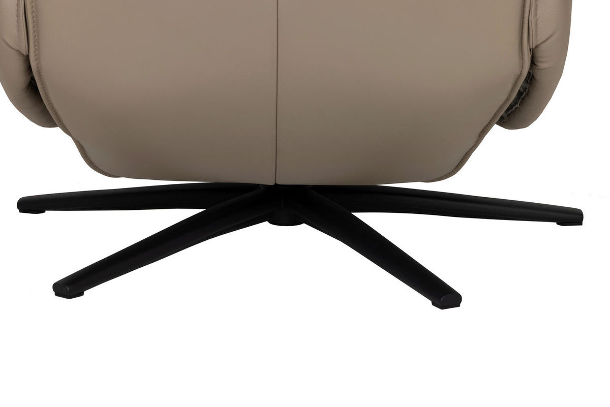 RELAXSESSEL Lederlook Echtleder    - Schwarz/Grau, Design, Leder/Holz (79/110/83cm) - Livetastic