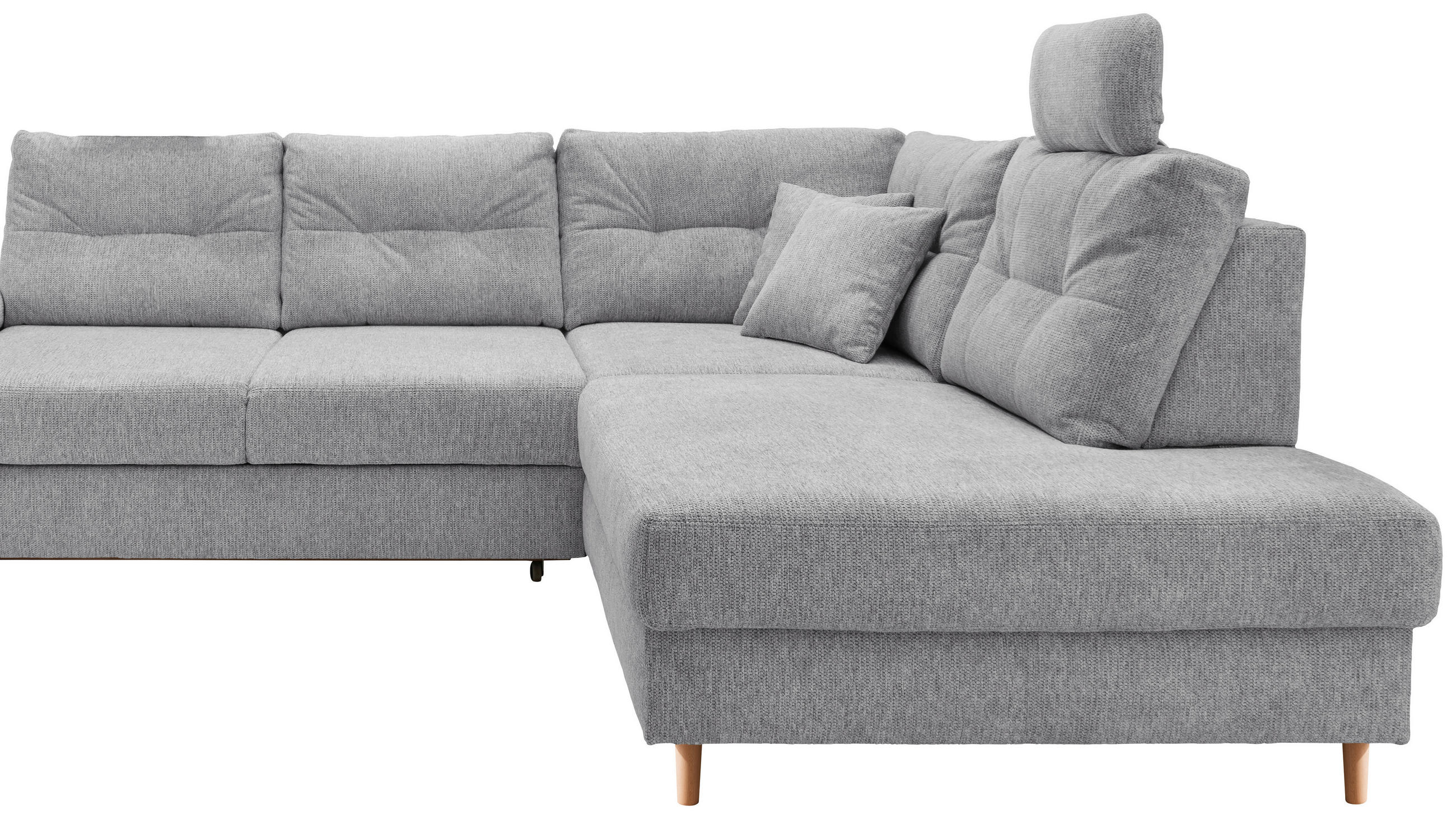 Thumbnail - Livetastic Ecksofa, Silber, Textil, Buche, 4-Sitzer, Füllung: Schaumstoff, Ottomane rechts, L-Form, 264x206 cm, Liegefun...