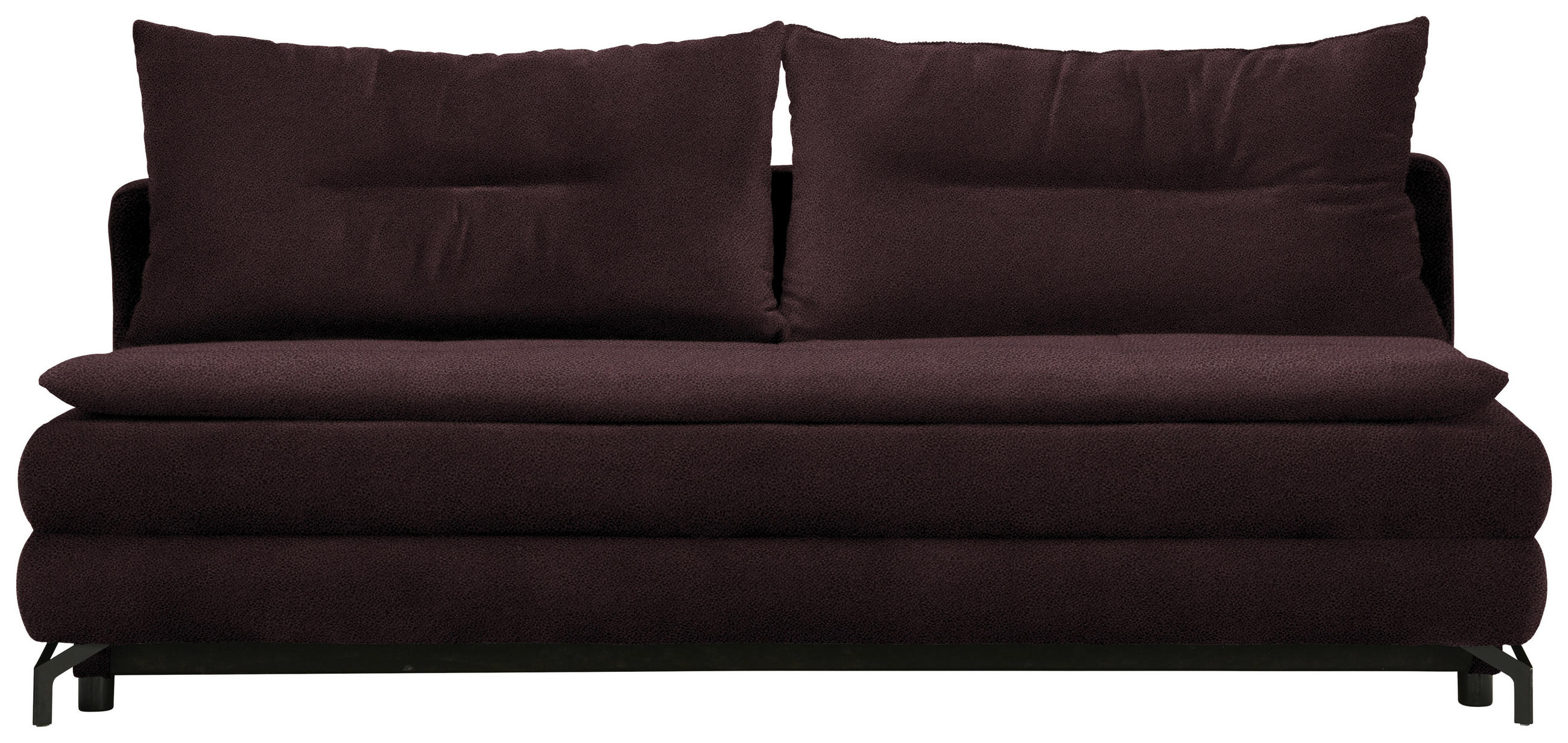 SCHLAFSOFA in Flachgewebe Dunkelbraun  - Dunkelbraun/Schwarz, MODERN, Textil/Metall (208/73/92/102cm) - Novel