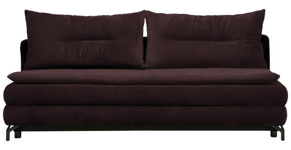 SCHLAFSOFA in Flachgewebe Dunkelbraun - Dunkelbraun/Schwarz, MODERN, Textil/Metall (208/73/92/102cm) - Novel