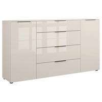 SIDEBOARD style 180/98,7/40 cm 4 Schublade(n)  - Kaschmir/Schwarz, Basics, Glas/Holzwerkstoff (180/98,7/40cm)