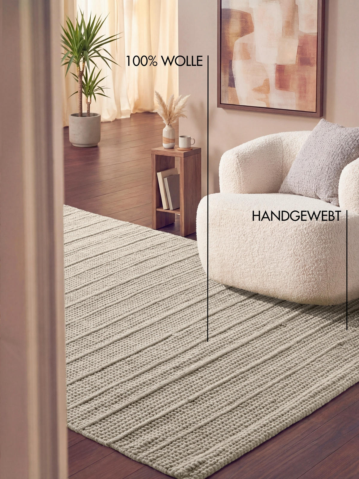 WOLLTEPPICH 80/150 cm Camden Creme rechteckig  - Creme, Basics, Textil (80/150cm) - Ted Baker