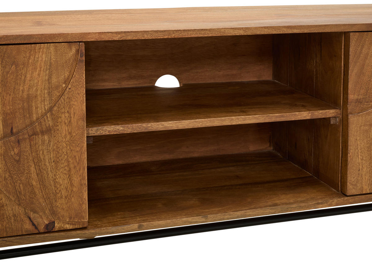 LOWBOARD  in 175/80/40 cm  - Grau/Honig, KONVENTIONELL, Holz/Metall (175/80/40cm) - Livetastic