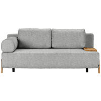 SCHLAFSOFA  mit Stoffauswahl, Armlehnen seitenverkehrt montierbar, Armteil links Bouclé Hellgrau  - Hellgrau/Naturfarben, Design, Holz/Textil (211/88/102cm) - Niels Andersson