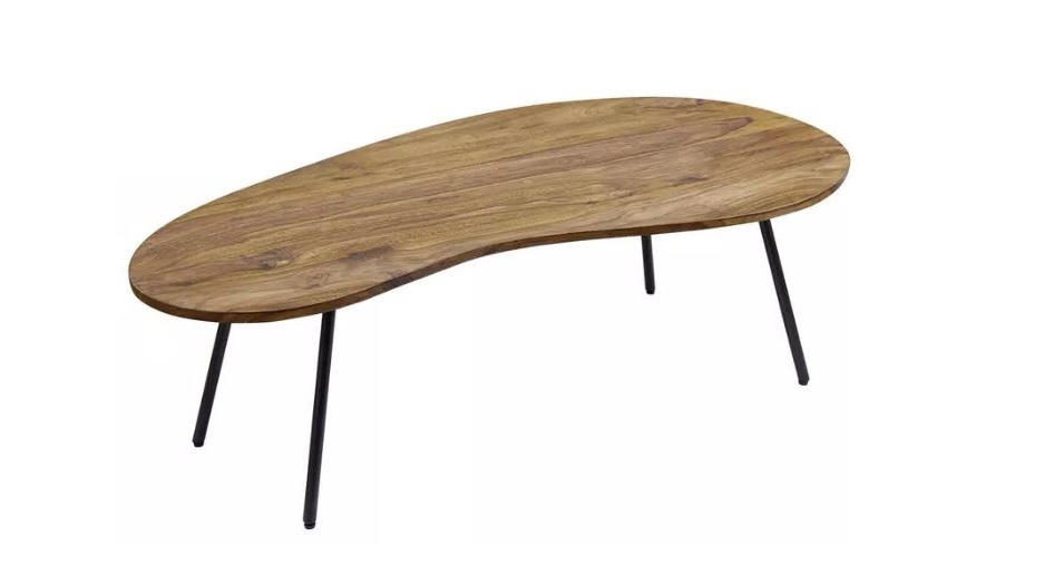 COUCHTISCH Sheesham massiv 122/36/63 cm Freiform Sheeshamfarben  - Sheeshamfarben/Schwarz, Design, Holz/Metall (122/36/63cm) - MID.YOU