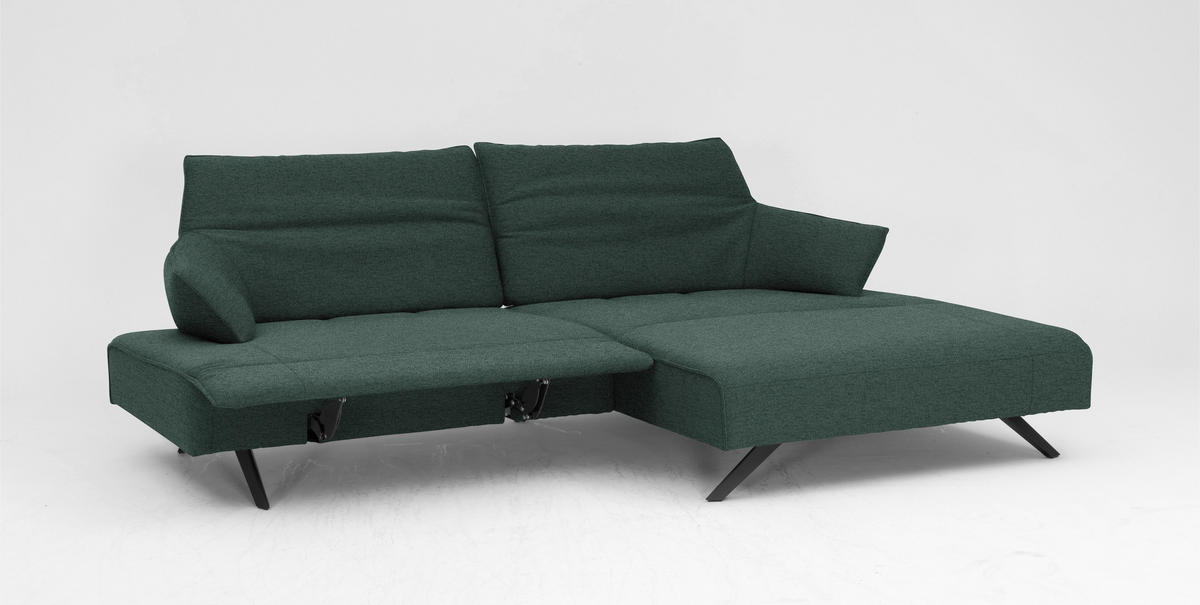 ECKSOFA in Struktur Türkis  - Türkis/Anthrazit, Design, Textil/Metall (276/165cm) - Himolla