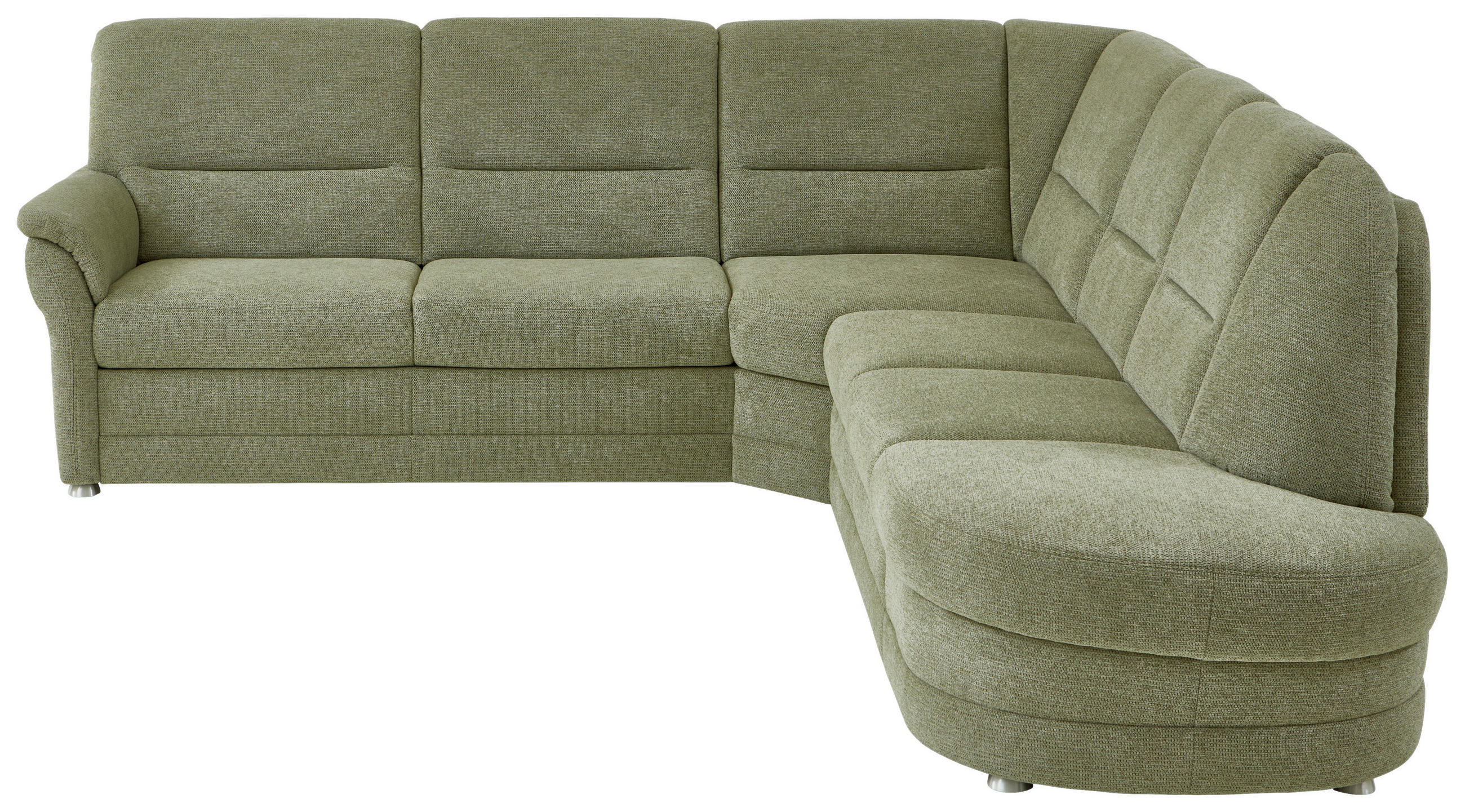 ECKSOFA Grün Flachgewebe  - Alufarben/Grün, KONVENTIONELL, Textil (253/273cm) - Beldomo Comfort