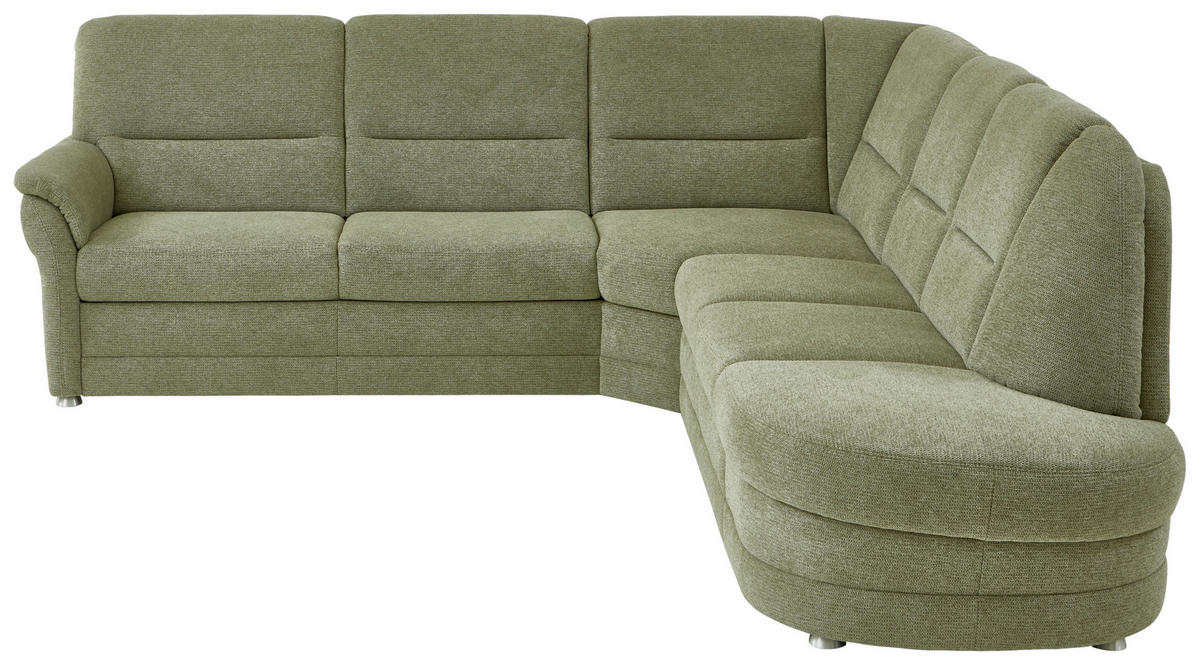 ECKSOFA Grün Flachgewebe  - Alufarben/Grün, KONVENTIONELL, Textil (253/273cm) - Beldomo Comfort