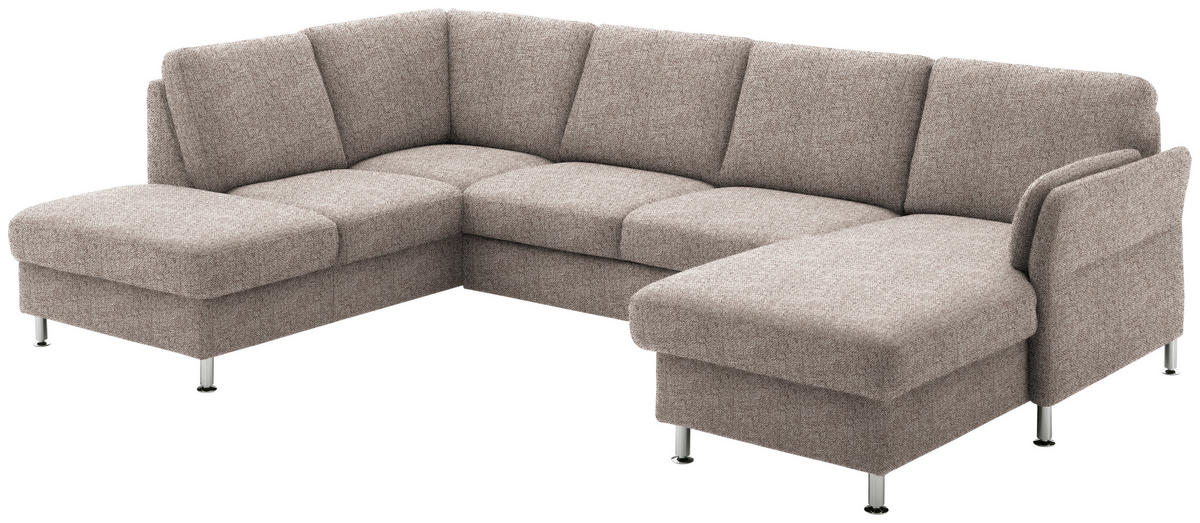 SOFFA i flatväv ljusbrun  - kromfärg/ljusbrun, Klassisk, metall/textil (200/305/168cm) - Beldomo System