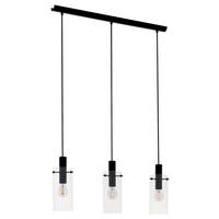HÄNGELEUCHTE 73/11/110 cm  - Klar/Schwarz, MODERN, Glas/Metall (73/11/110cm)