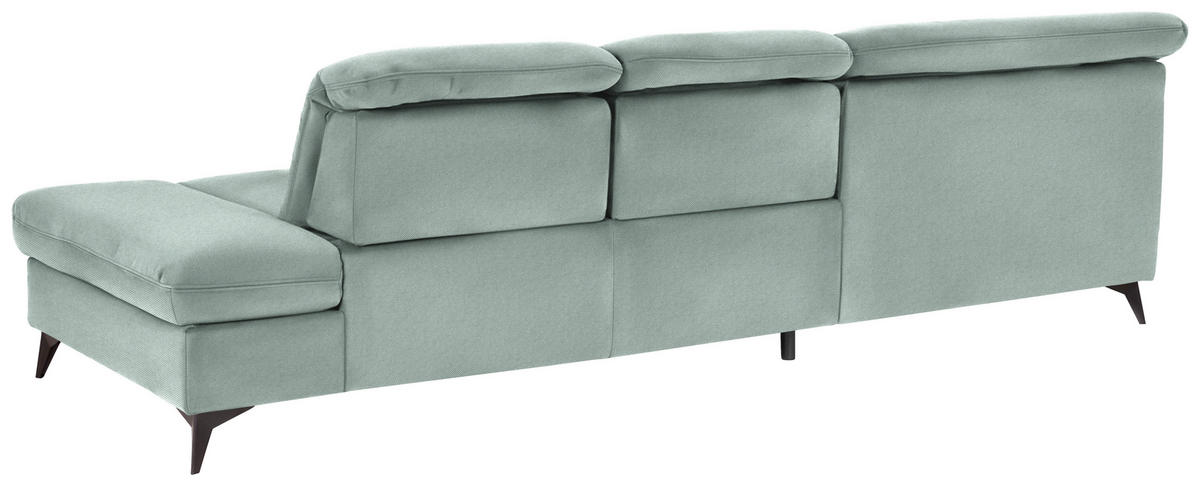 ECKSOFA Chenille Mintgrün  - Schwarz/Mintgrün, Design, Textil/Metall (198/288cm) - Beldomo Style
