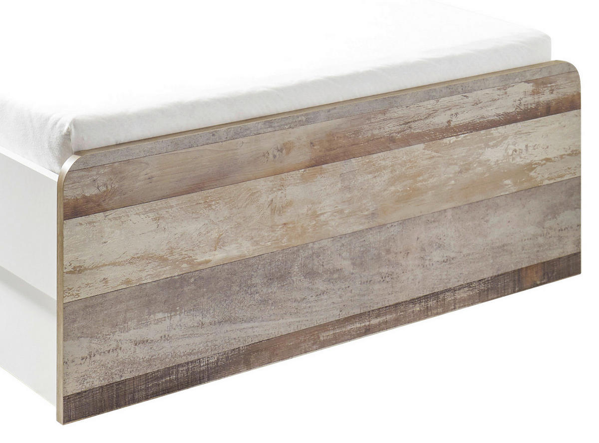 STAURAUMBETT 140/200 cm  in Braun, Grau, Weiß  - Schwarz/Braun, MODERN, Holzwerkstoff/Kunststoff (140/200cm) - MID.YOU