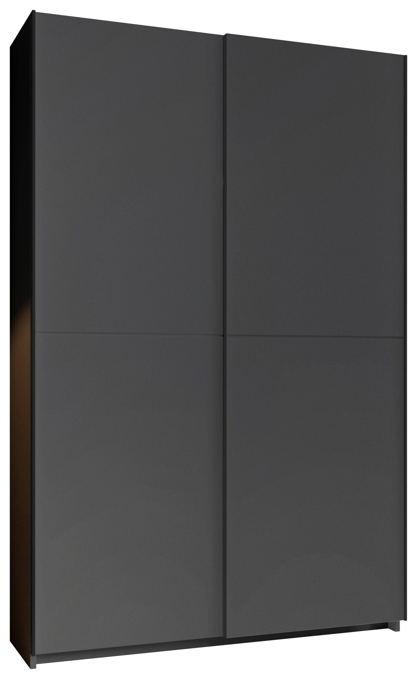 SCHWEBETÜRENSCHRANK 125/196/38 cm 2-türig Graphitfarben  - Schwarz/Graphitfarben, KONVENTIONELL, Holzwerkstoff/Metall (125/196/38cm) - Boxxx