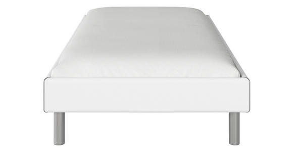 BETT 100/200 cm in Weiß - Alufarben/Weiß, Design, Metall (100/200cm) - Carryhome