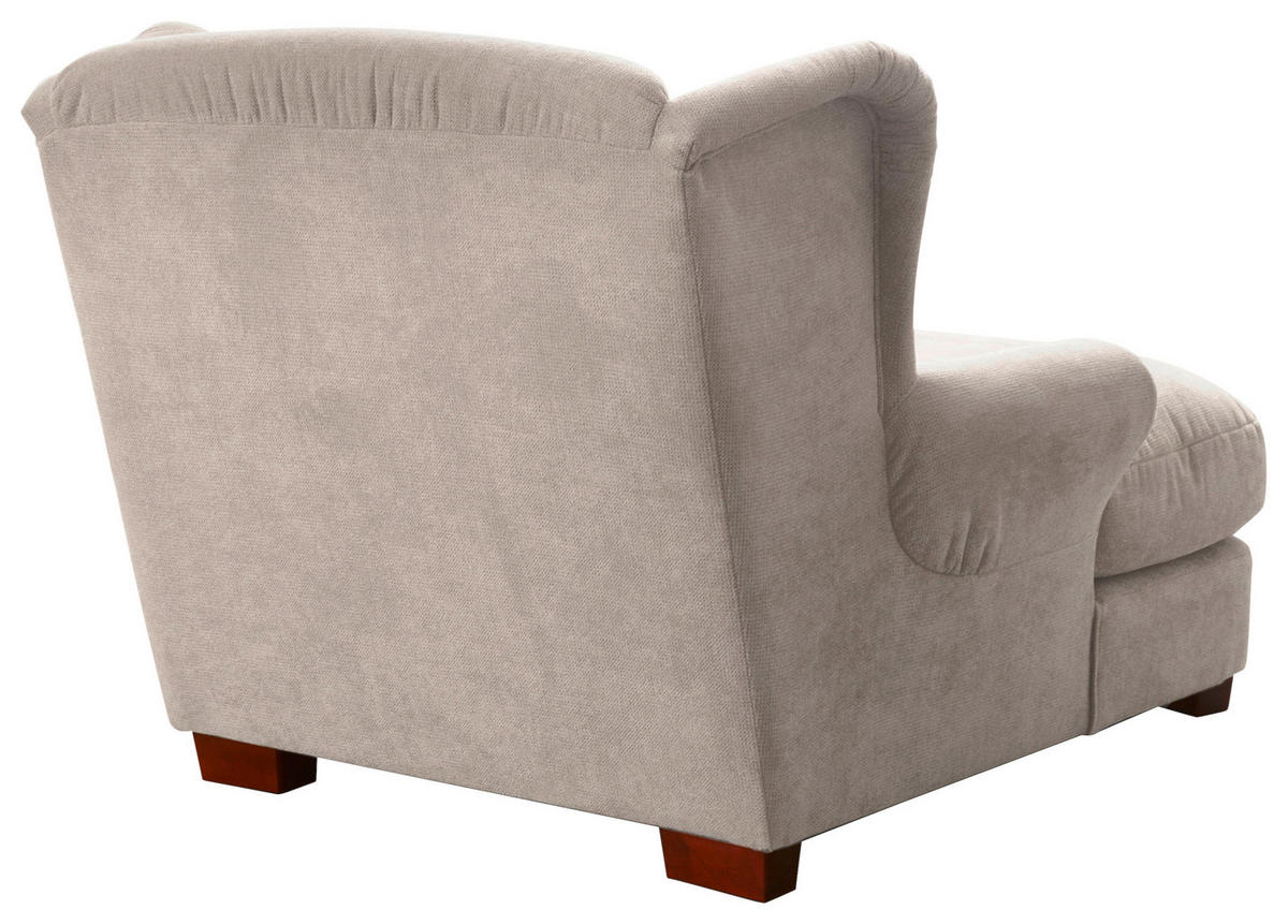 XXL-SESSEL Flachgewebe Creme    - Creme, ROMANTIK / LANDHAUS, Holz/Textil (120/101/142cm) - Cantus