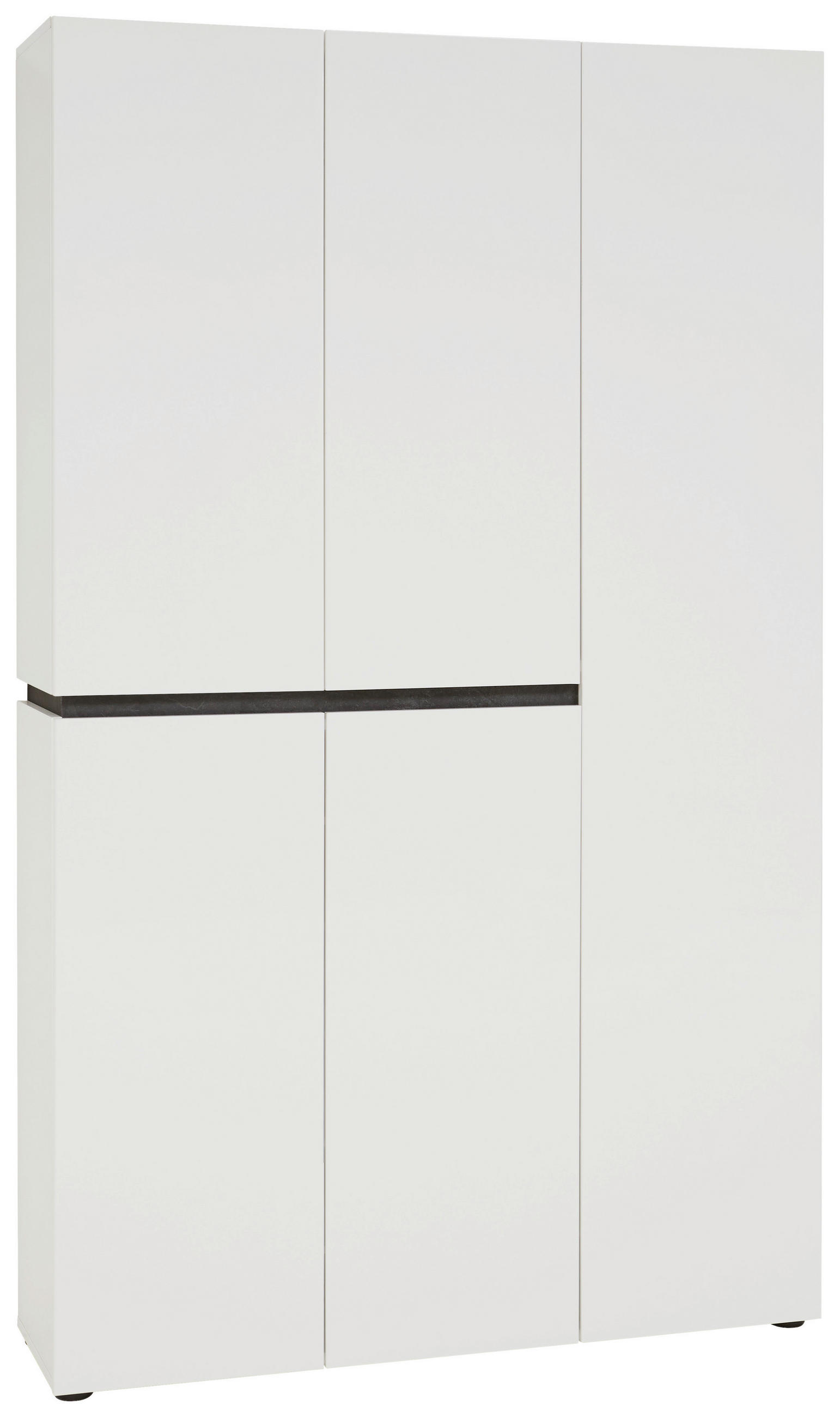 SCHUHSCHRANK Anthrazit, Weiß - Anthrazit/Schwarz, Design, Holzwerkstoff/Kunststoff (120,2/200/34cm) - Voleo