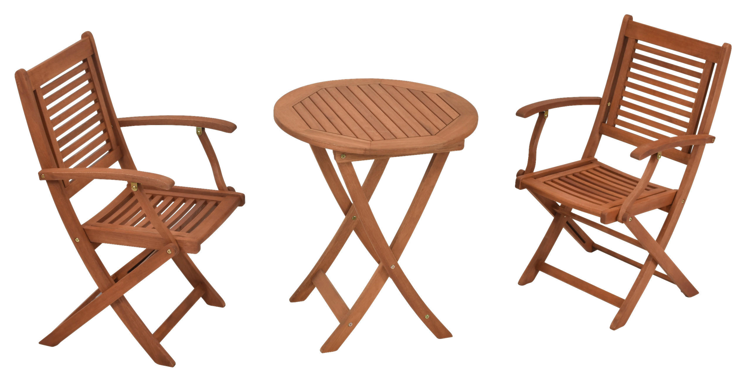 BALKONSET  3-teilig  - Naturfarben, MODERN, Holz - Gardenson