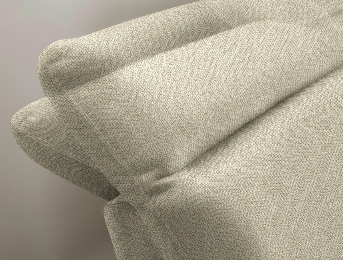 ECKSOFA  in Webstoff Creme  288/179-202 cm  - Creme/Schwarz, Design, Textil/Metall (288/179-202cm) - Stylife