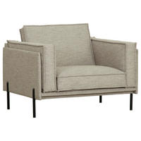 FÅTÖLJ i trä, metall, textil beige  - beige/svart, Design, metall/trä (115/79/91cm) - Welnova