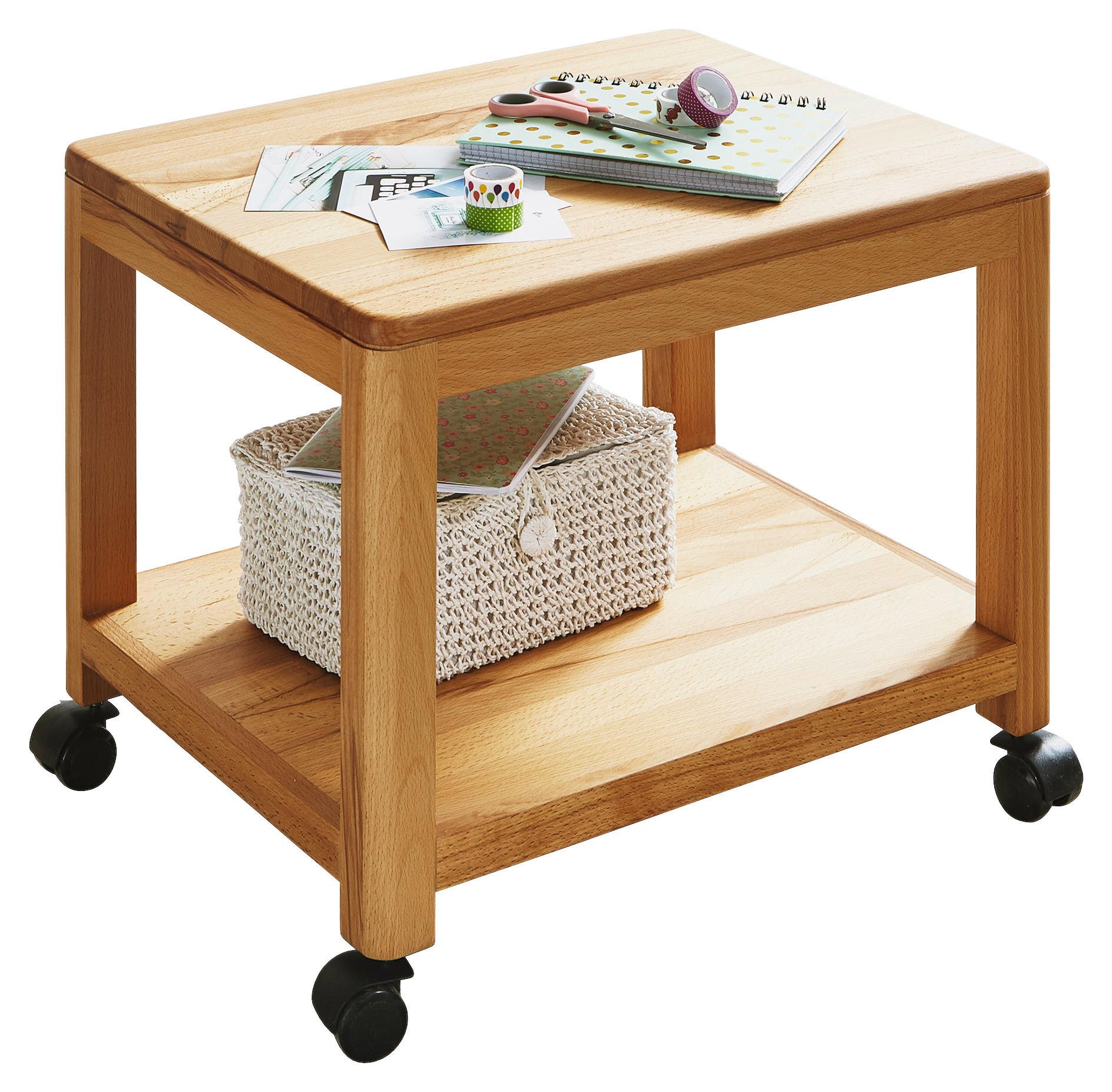 BEISTELLTISCH Kernbuche massiv Buchefarben  - Buchefarben, Design, Holz/Kunststoff (50/40/40cm) - Livetastic