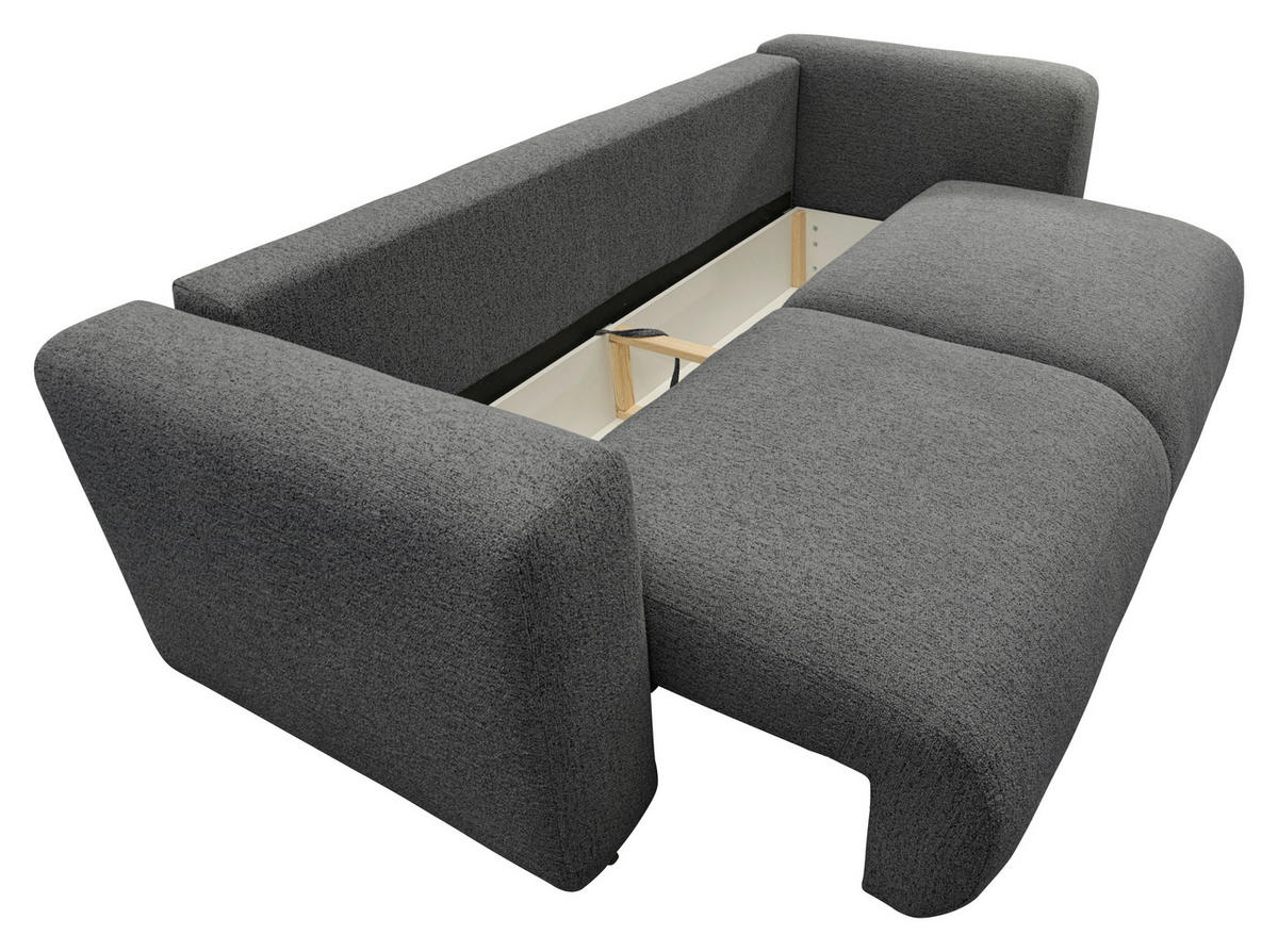 SCHLAFSOFA Flachgewebe Anthrazit  inkl.  - Anthrazit/Schwarz, MODERN, Kunststoff/Textil (248/94/109cm) - Carryhome