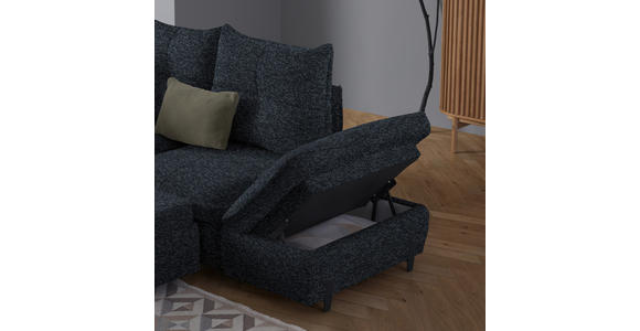 ECKSOFA in Bouclé Anthrazit  - Anthrazit/Schwarz, Design, Textil/Metall (250/220cm) - Xora