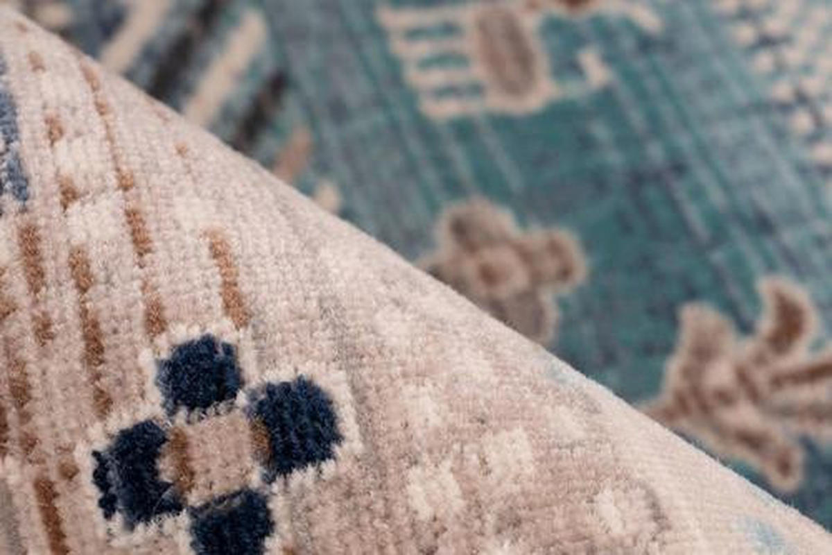 VINTAGE KOBEREC, 120/170 cm, modrá, hnedá - hnedá/modrá, Design, textil (120/170cm)