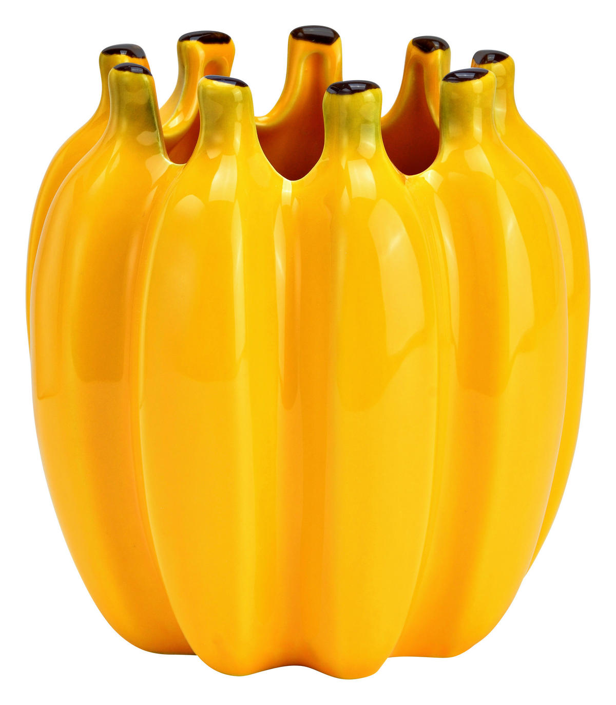 VASE  - Gelb, Basics, Keramik (14,0/15,0/14,0cm)