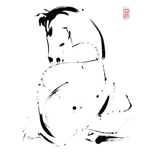 KUNSTDRUCK 14/14 cm  - Weiss/Schwarz, Basics, Papier (14/14cm) - Monee