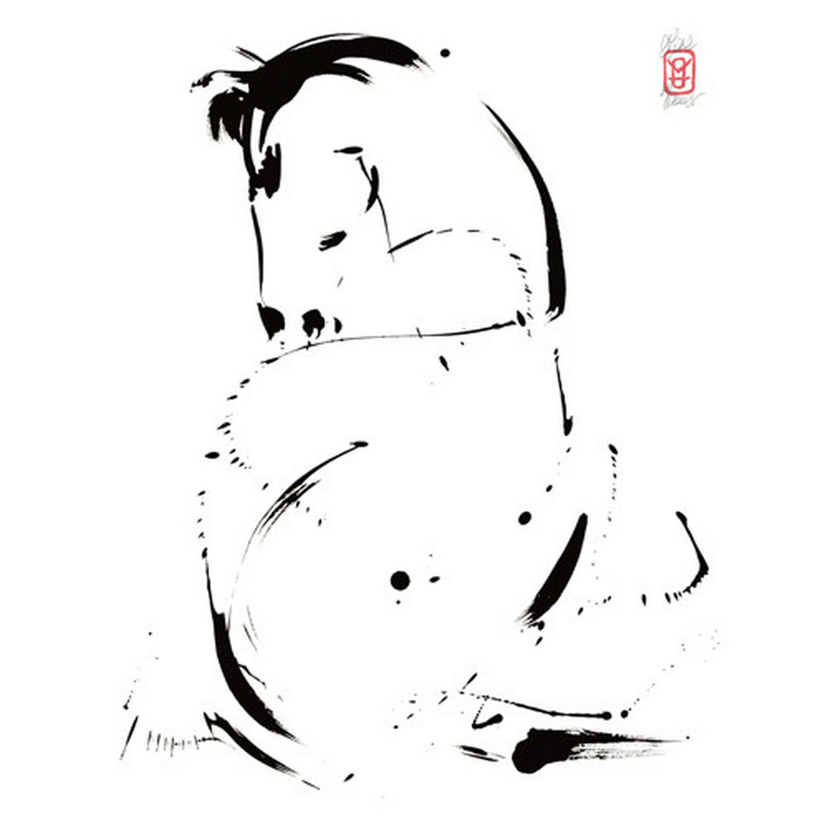 KUNSTDRUCK 14/14 cm  - Weiss/Schwarz, Basics, Papier (14/14cm) - Monee