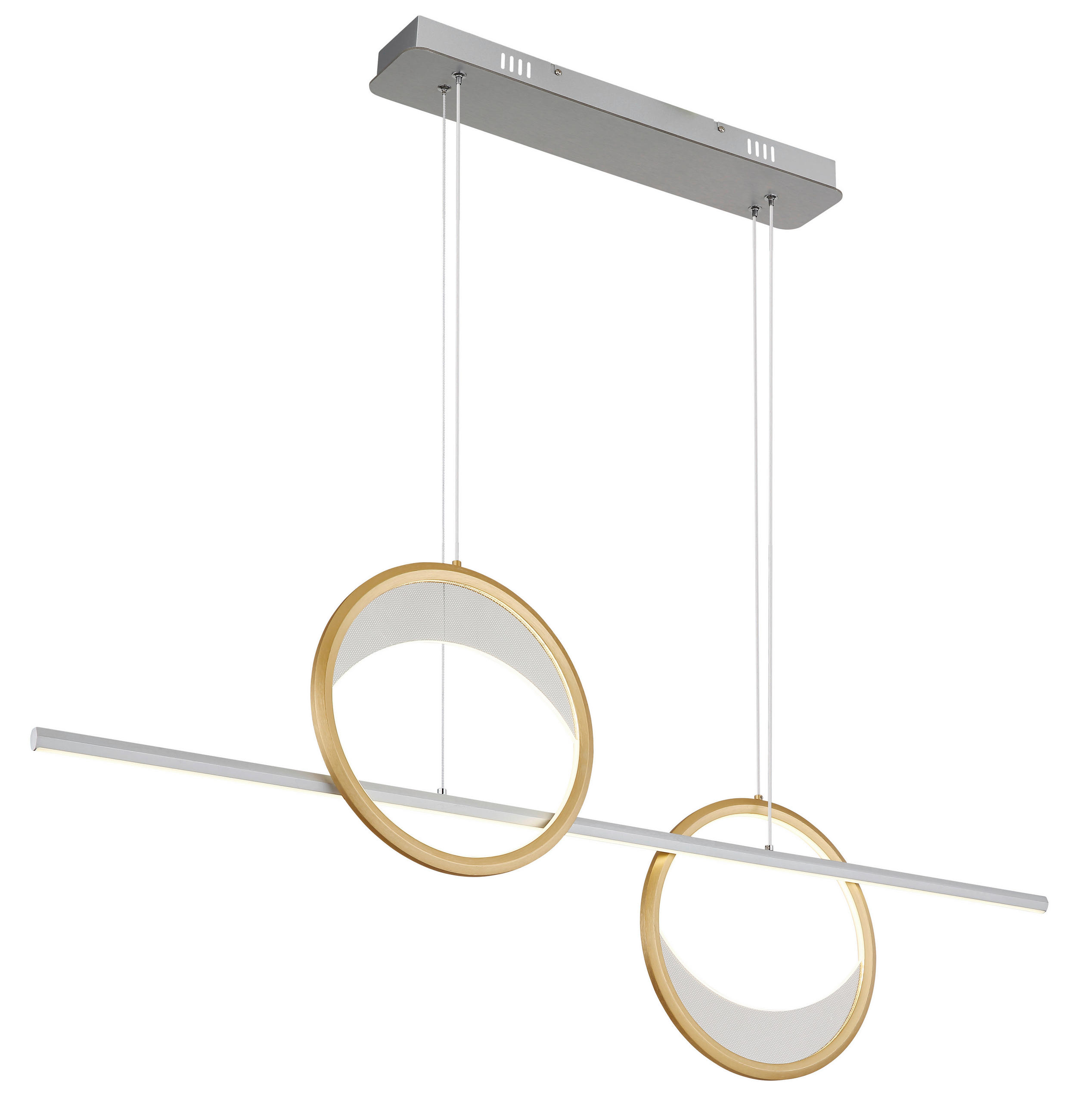 LAMPĂ SUSPENDATĂ CU LED 120,4/10,5/120 cm  - argintiu/străveziu, Design, plastic/metal (120,4/10,5/120cm) - Globo