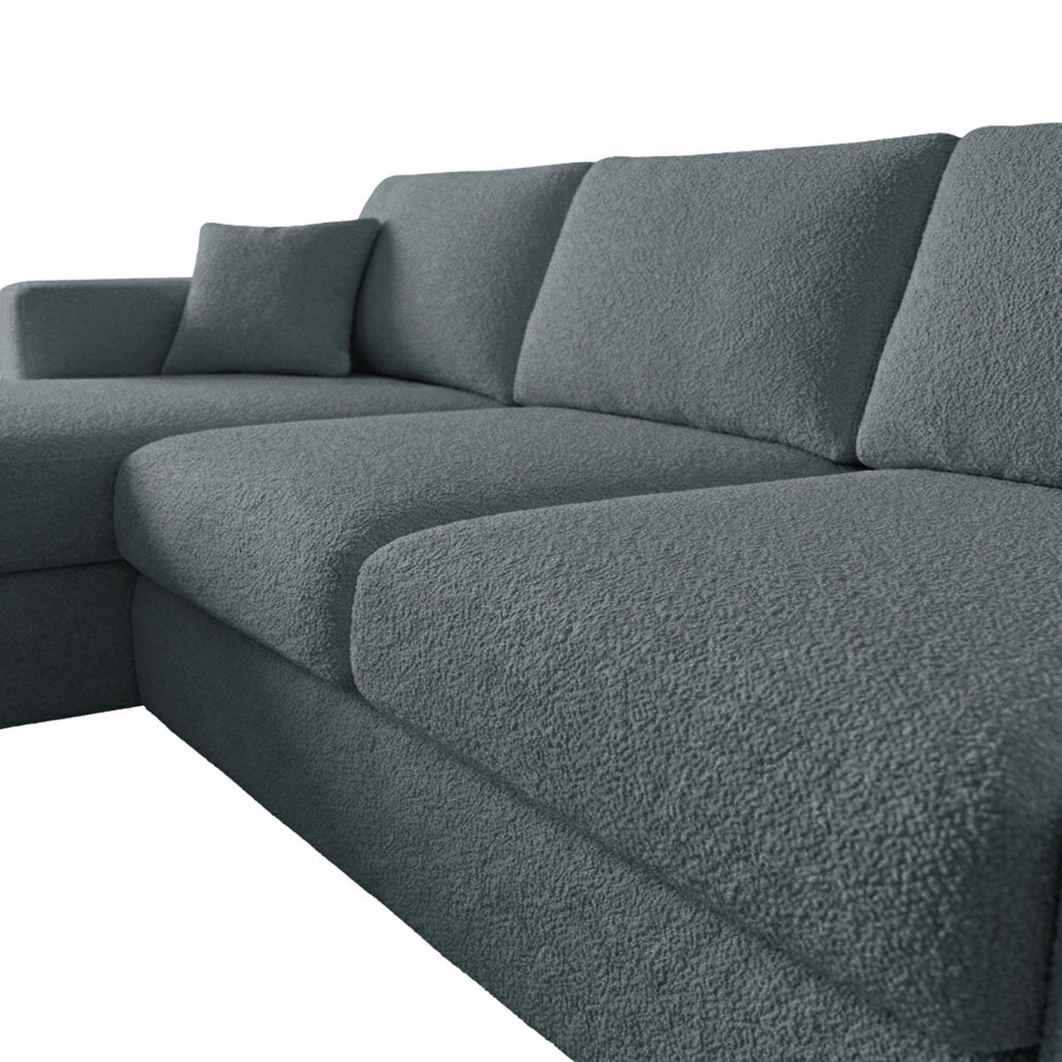 ECKSOFA LAPIT in Chenille Grau  170/240 cm  - Schwarz/Grau, Design, Holz/Textil (170/240cm) - MID.YOU