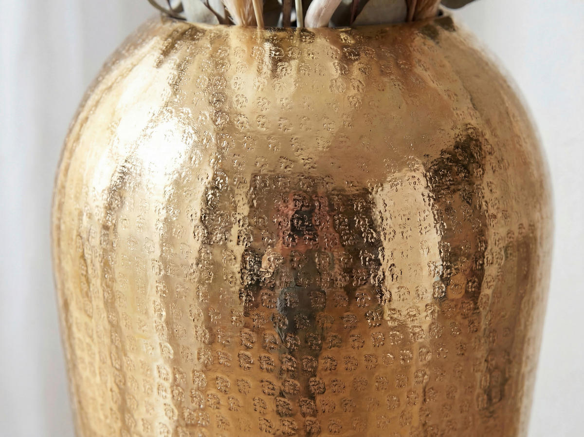 DEKOVASE  - Goldfarben, Design, Metall (23/23/50cm) - Livetastic