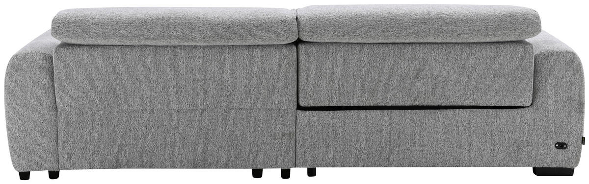 ECKSOFA Hellgrau Mikrofaser  - Hellgrau/Schwarz, Design, Textil/Metall (256/172cm) - Carryhome