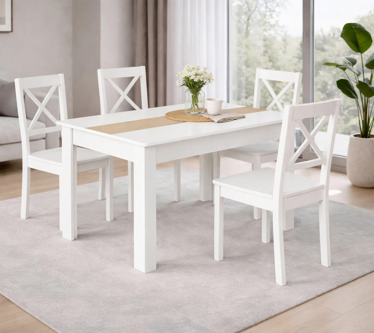 ÉTKEZŐASZTAL - méztölgy színű/fehér, Modern, faalapú anyag (115/80/75cm) - MID.YOU