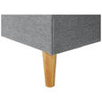 ECKSOFA in Flachgewebe Grau - Eiche Wotan/Grau, KONVENTIONELL, Holz/Textil (255/157cm) - Carryhome