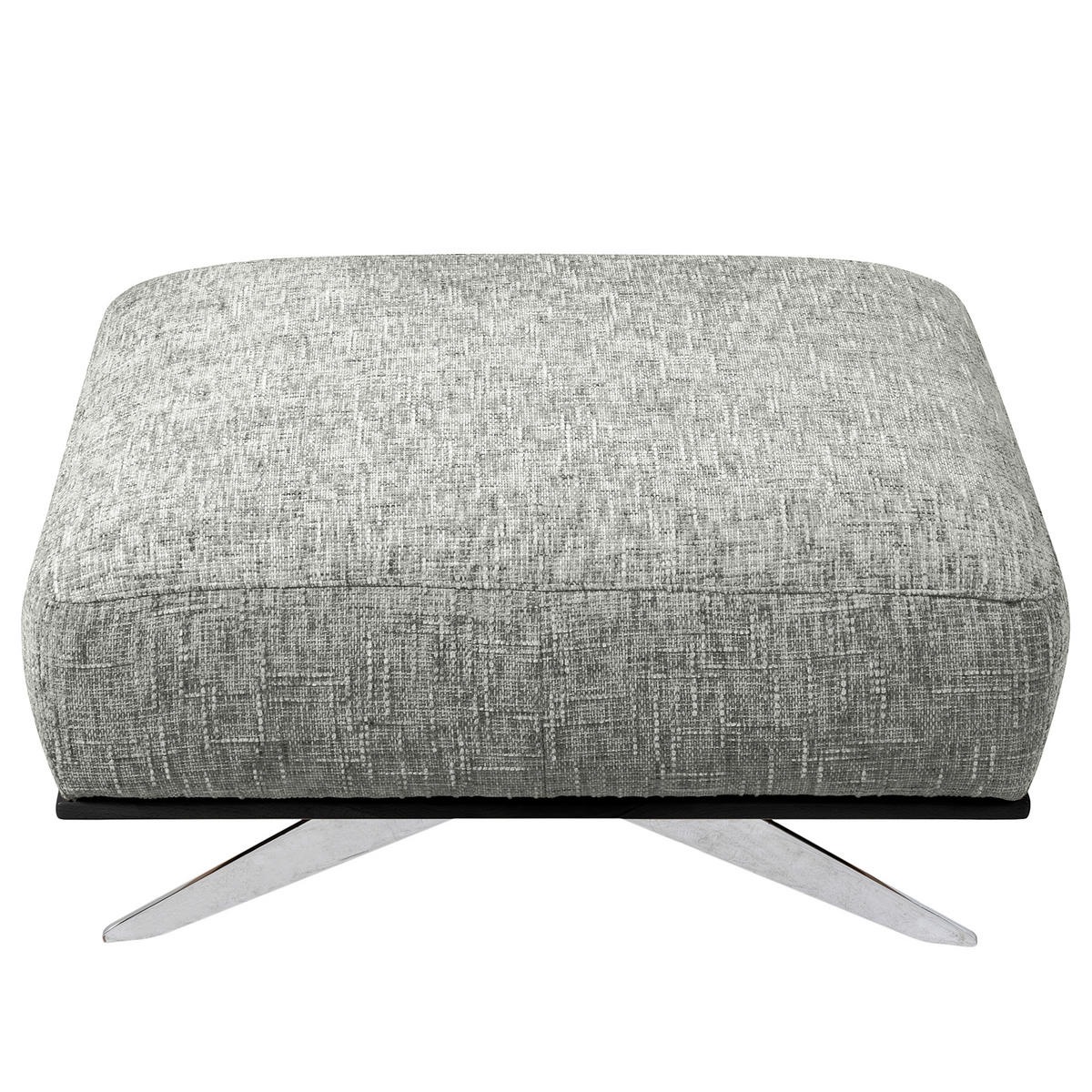 HOCKER PORTLAND Struktur Grau  - Chromfarben/Schwarz, Design, Holz/Textil (95/46/80cm) - Livetastic