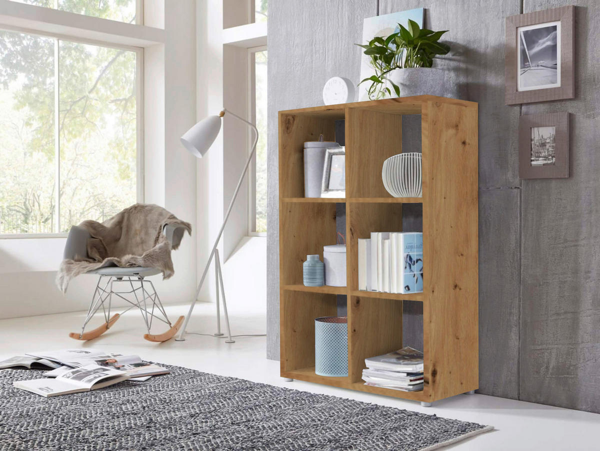 AKTENREGAL 72/108,5/33 cm  - Silberfarben/Eiche Artisan, MODERN, Holzwerkstoff (72/108,5/33cm) - MID.YOU