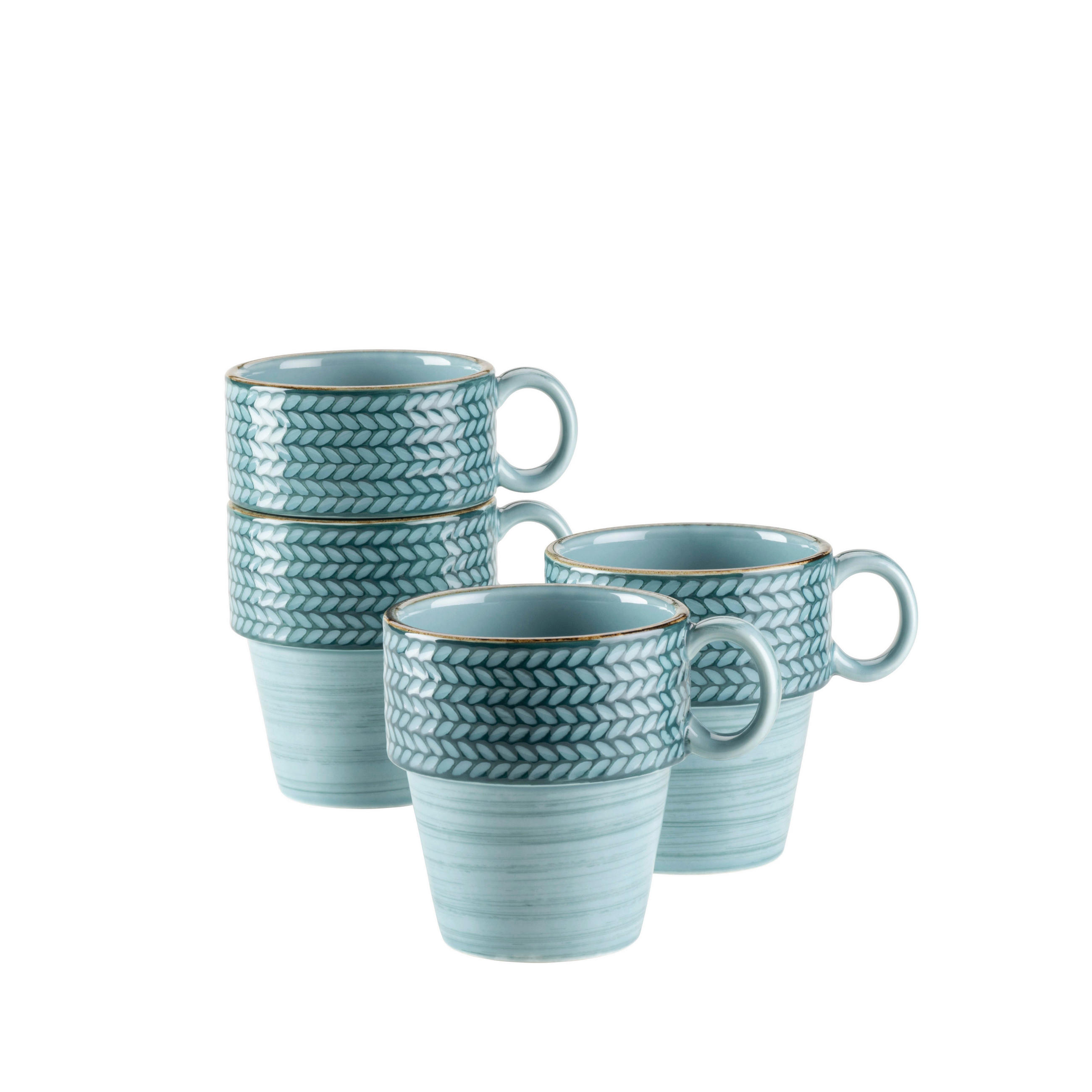 KAFFEEBECHERSET Prospero 4-teilig  - Blau, Basics, Keramik (12/10/9,2cm) - Mäser