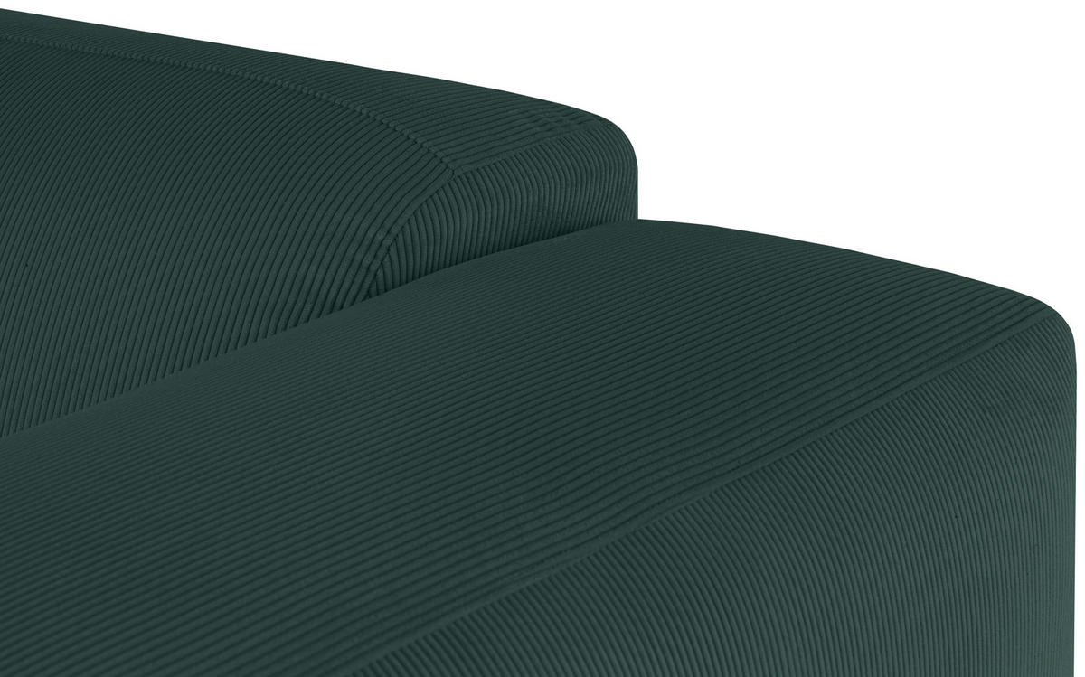 ECKSOFA HANNAH Grün Cord  - Schwarz/Grün, Design, Kunststoff/Textil (170/252cm) - MID.YOU
