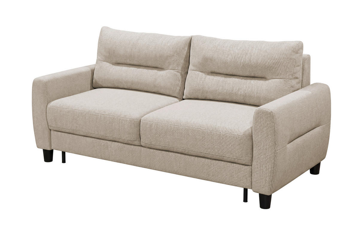 SCHLAFSOFA Webstoff Creme  - Creme/Schwarz, Modern, Holz/Textil (192/83/99cm) - MID.YOU